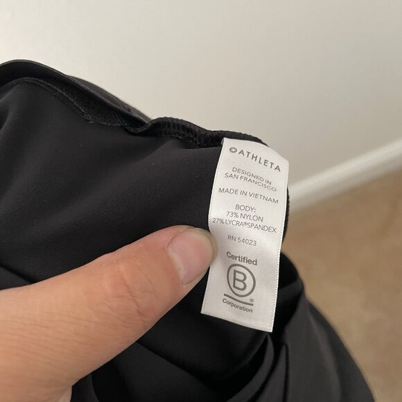 Athleta Interstellar Tight Flat Front Slit Hem Straight Leg Nylon Pant Black 12 - Picture 9 of 9